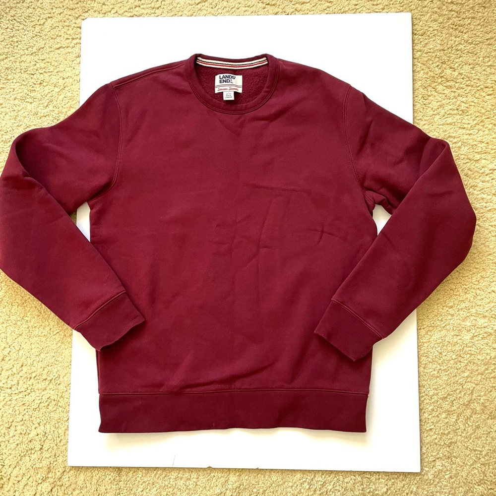 Lands End Serious Sweats maroon sweatshirt